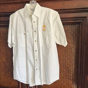 Chase Authentics White Shirt with Gold Embroidery